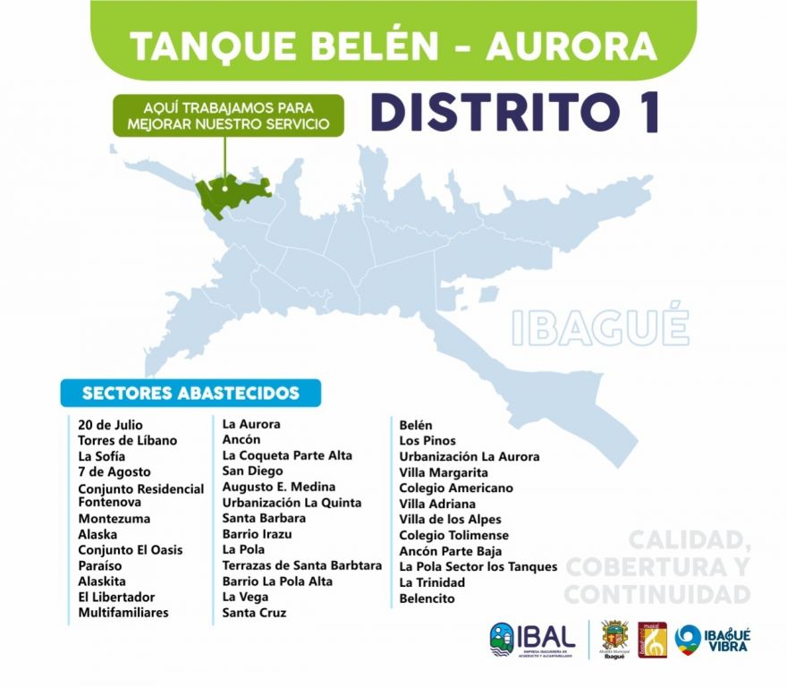 38 barrios de Ibagué, se quedarán sin agua este domingo de Ramos