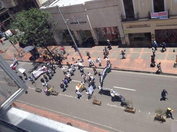 Enfrentamientos en marcha que el Uribismo hizo en Ibagué