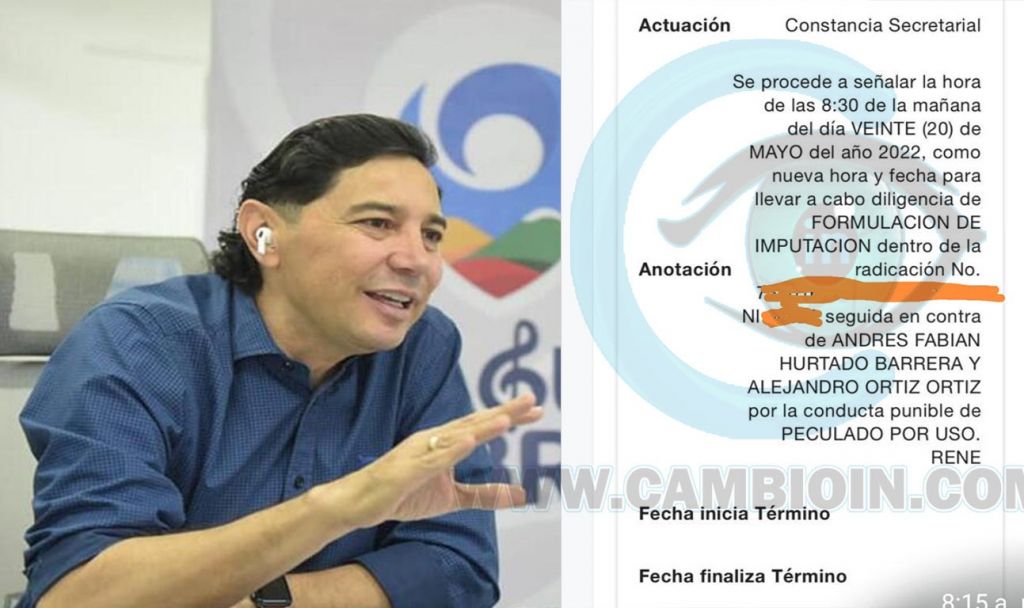 El viernes 20, le formulan cargos al suspendido alcalde de Ibagué