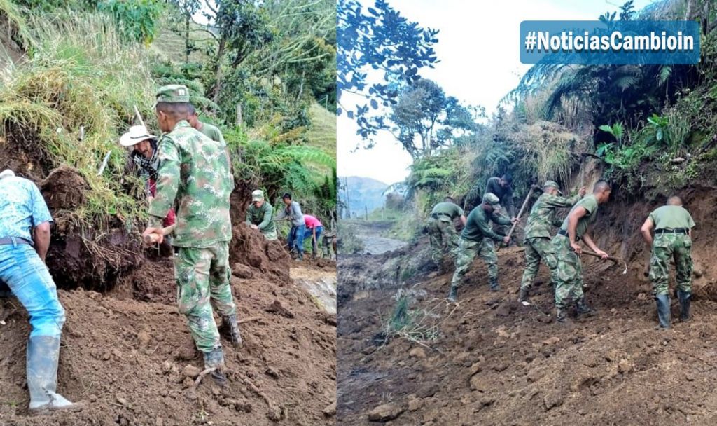 Ejército, cambio armas, por pico y pala, para ayudar en emergencias del Tolima