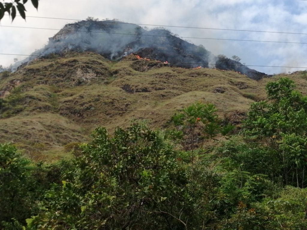 El incendio forestal que no deja dormir a los habitantes de Prado en el Tolima