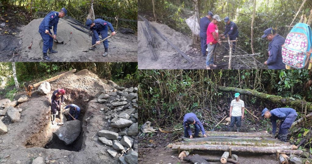 Ejército no sólo hace desminado, también arregla puentes en el sur del Tolima