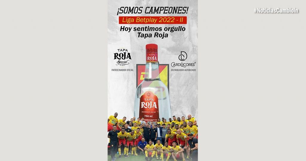 Aguardiente Tapa Roja orgullosamente patrocinador del Deportivo Pereira.