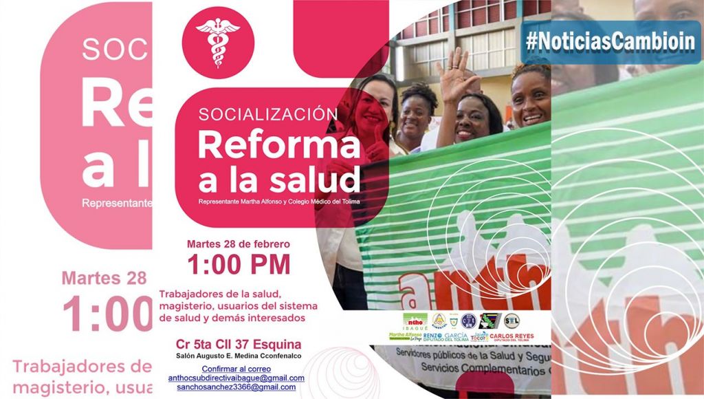 Sindicatos y políticos del pacto histórico, socializan en el Tolima, reforma a la salud