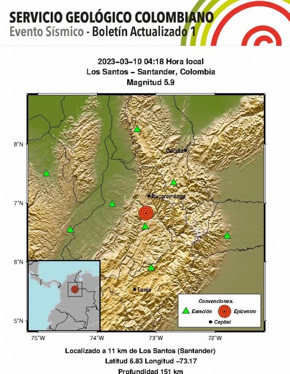 El temblor que despertó a Colombia, en la madrugada de este viernes
