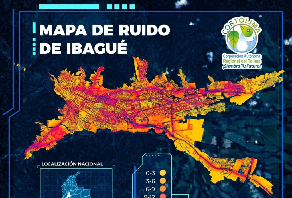 Consulte en la web de Cortolima el mapa del ruido de Ibagué