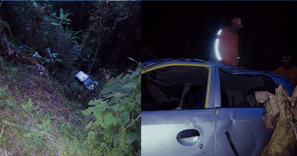 Conductor y acompañante se salvaron de milagro, al caer a un abismo