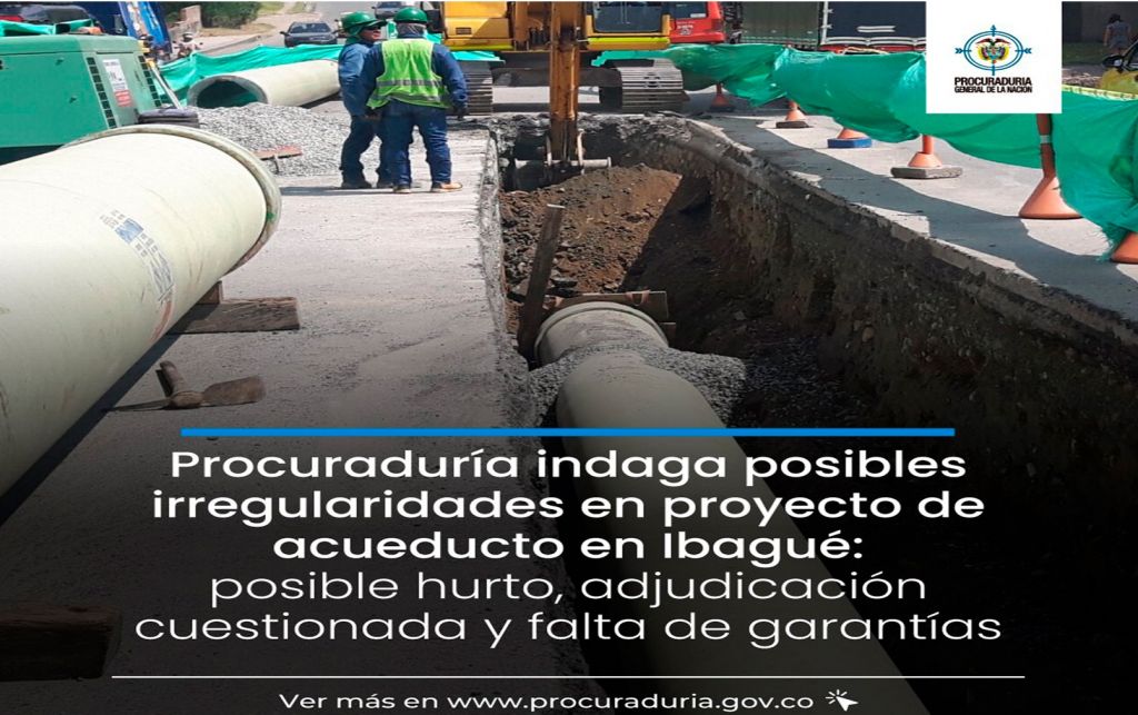 Procuraduría tras caso de corrupción en acueducto de Ibagué