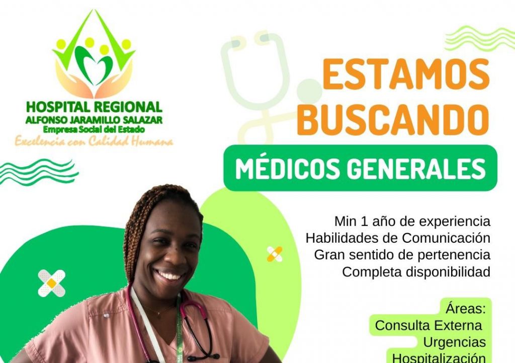 Hospital Regional del Libano requiere contratar médicos generales.