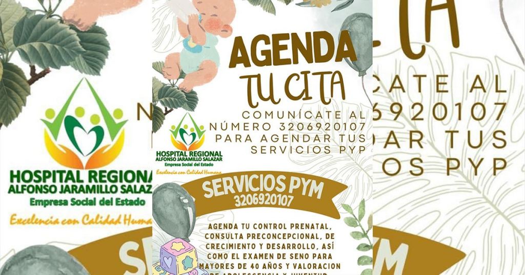 Hospital Regional del Libano invita a la comunidad en general a agendar los servicios de control prenatal, de crecimiento y desarrollo