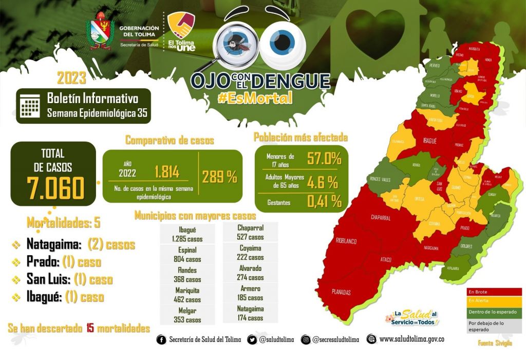 En el Tolima fallecen cinco personas, qué tenían Dengue