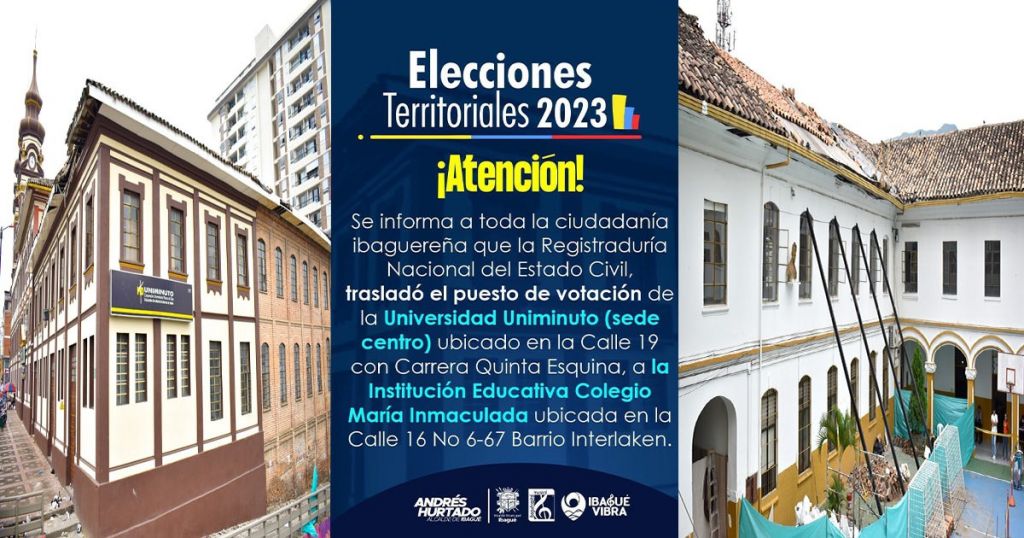 Cambian a última hora, sitio se votación en Ibagué