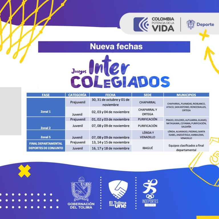 Vuelven los zonales departamentales de Juegos Intercolegiados