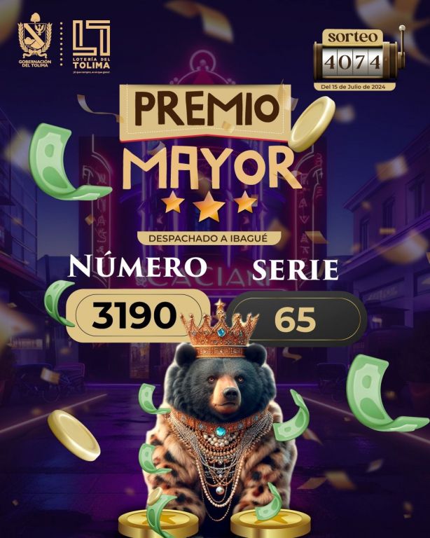 Revise sus billetes de la Lotería del Tolima, aquí están los resultados del sorteo 4074
