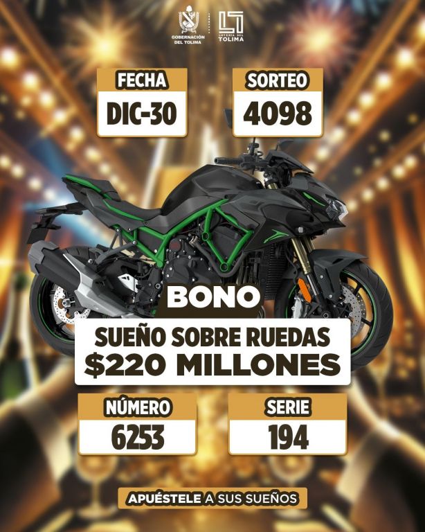 Este es el resultado del último sorteo de la Lotería del Tolima del 2024