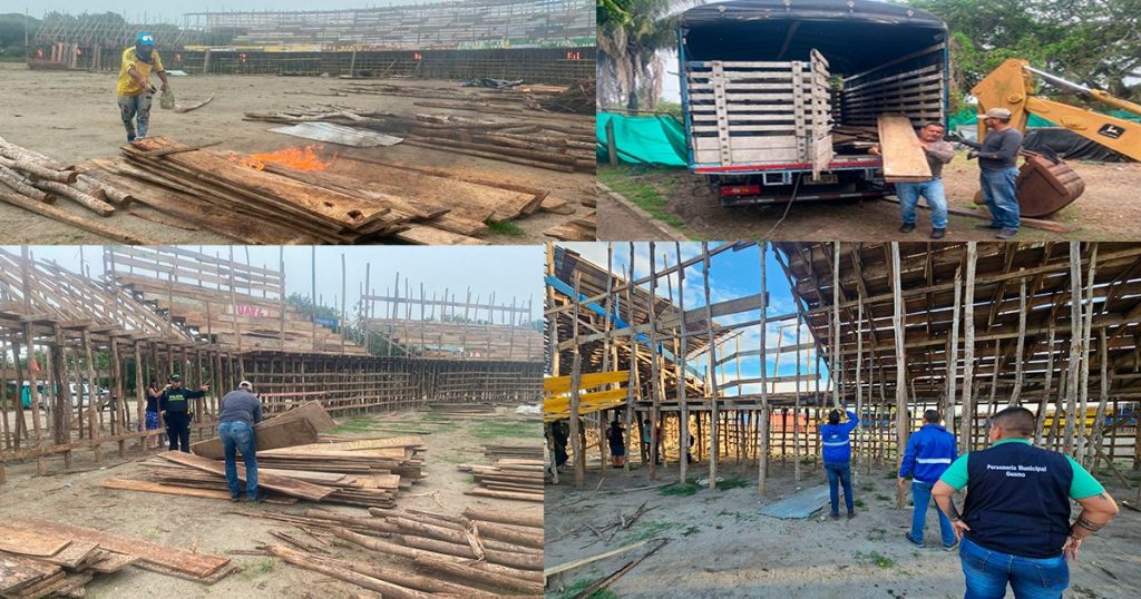 Madera con la que construyen corraleja del Guamo, es ilegal y puede causar tragedia