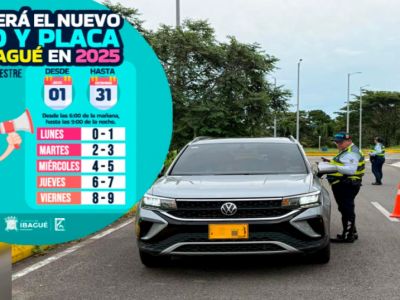 Ojo mañana martes 1 de julio de 2025, rotará en pico y placa en Ibagué