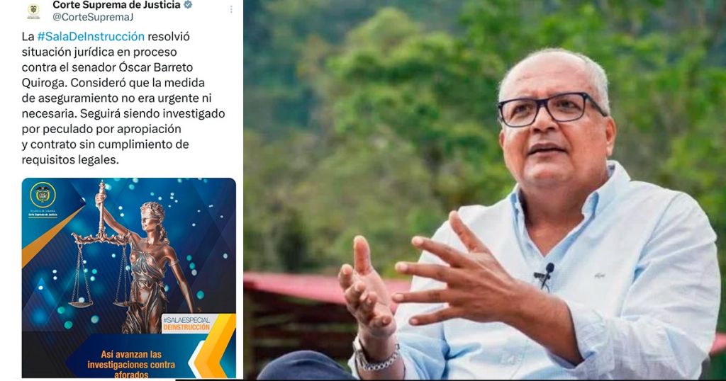 Corte Suprema no vio necesario privar de la Libertad, al Senador Barreto