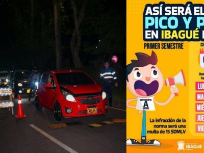 Desde el primero de Enero rotará el picó y placa Ibagué, mucho ojo