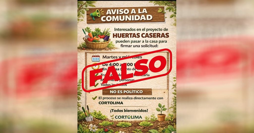 Cortolima alerta a la ciudadanía por falsa convocatoria que circula en redes sociales