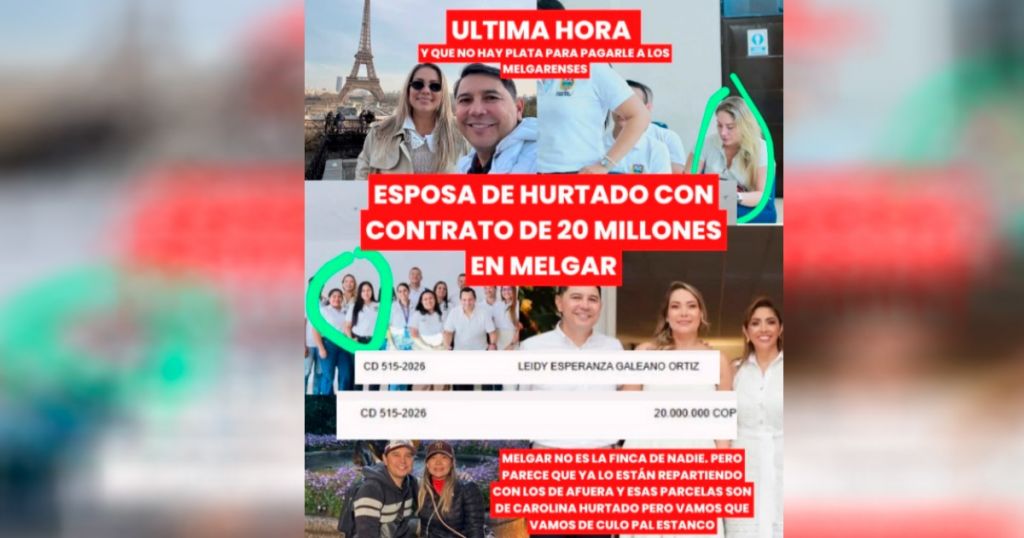 Alcalde de Melgar, se declaró en quiebra, pero le dio 20 millones, a la esposa de Hurtado