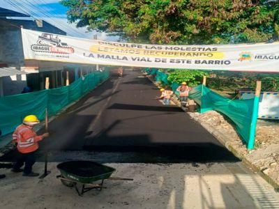 Nueva calle pavimentada en Ibagué, dentro del programa combo 3x1