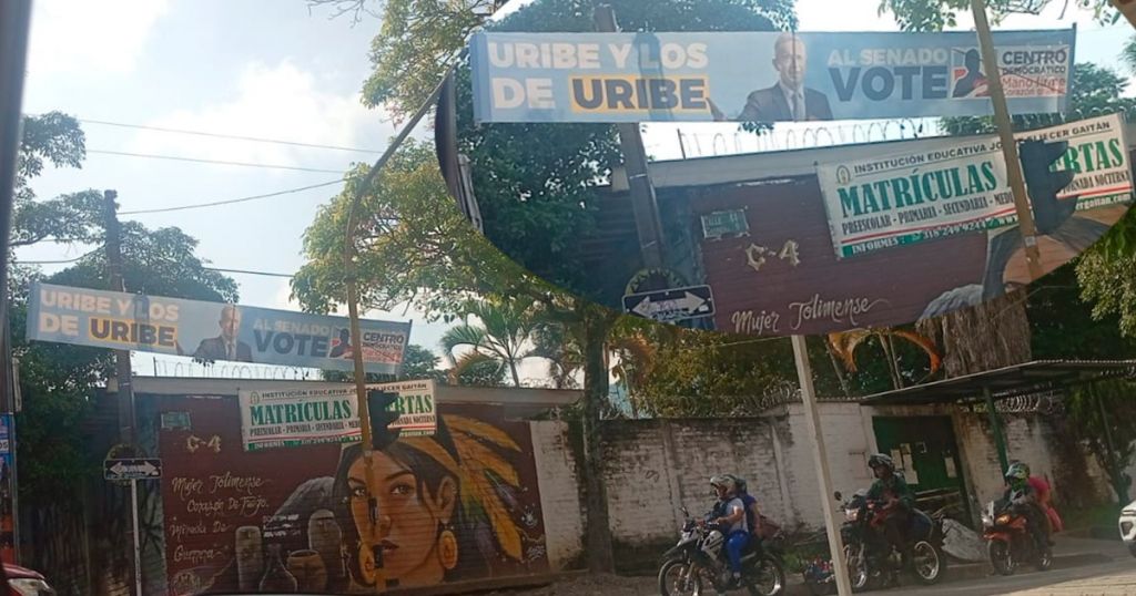 Denuncian publicidad polìtica al lado de un colegio, que será sitio de votación