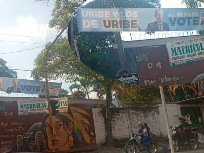 Denuncian publicidad polìtica al lado de un colegio, que será sitio de votación