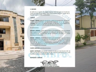 Fallo judicial, mete en cintura a Rector de colegio, y secretaría de Educación