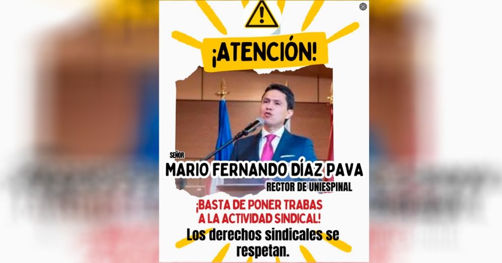 Rector del ITFIP o UniEspinal, estaría persiguiendo sindicalistas: Denuncia