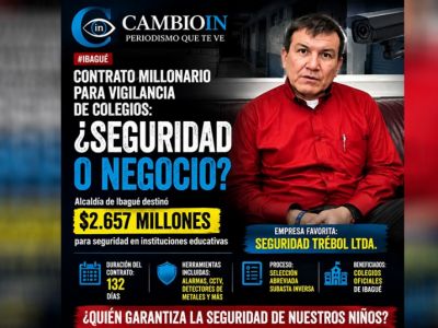 SecreEducación, enredado por licitación chaleco de la vigilancia de colegios de Ibagué