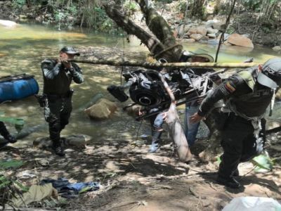 Cortolima, Policía y Ejército suspenden extracción ilícita de oro en el río Medina en Mariquita