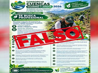 Cortolima desmiente falsa convocatoria laboral que circula en redes sociales