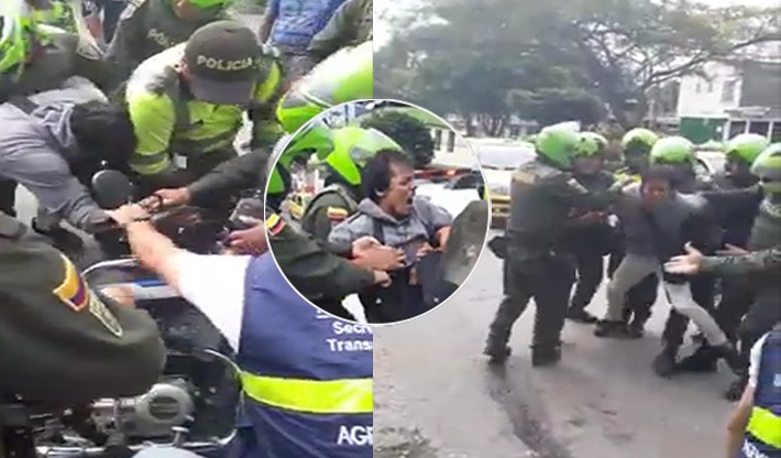 Operativo de 7 Policías contra motociclista indignó a Ibagué