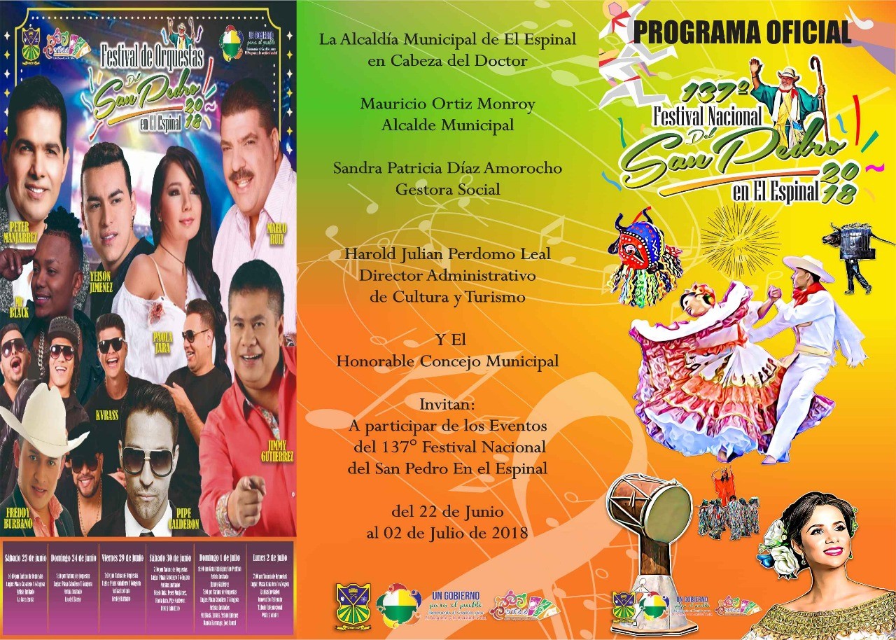 Vea la programación de las fiestas en El Espinal