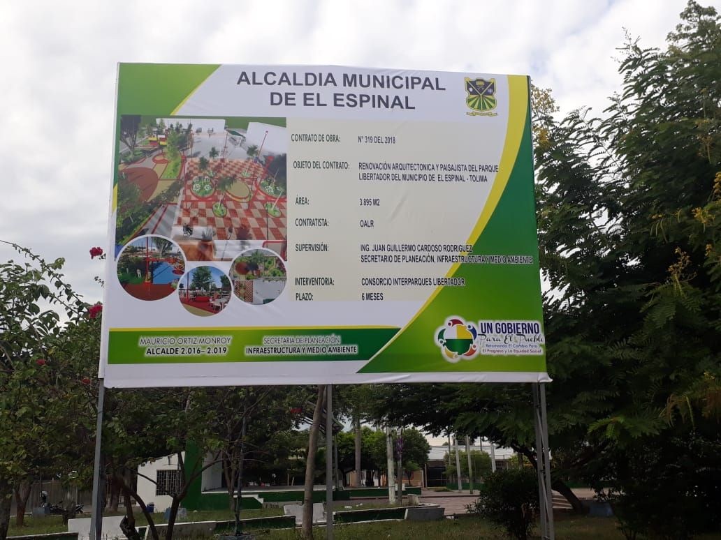 La nueva cara del parque el Libertador en el Espinal