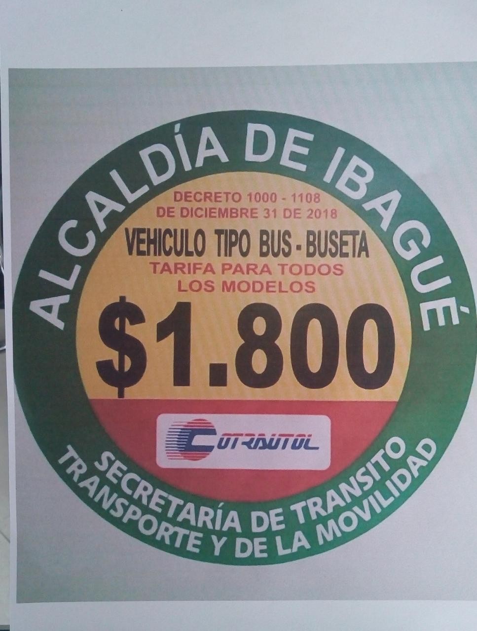 A partir de hoy costará 100 pesos más el pasaje en Ibagué