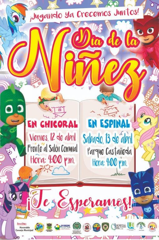 Niños y niñas a disfrutar de la celebración del día de la niñez