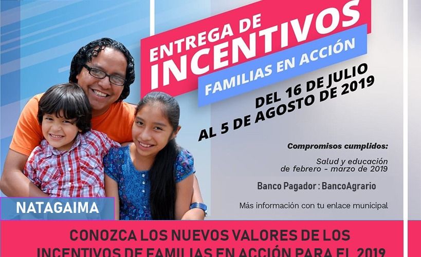 Conozca los nuevos valores de los incentivos de Familias en Acción para 2019