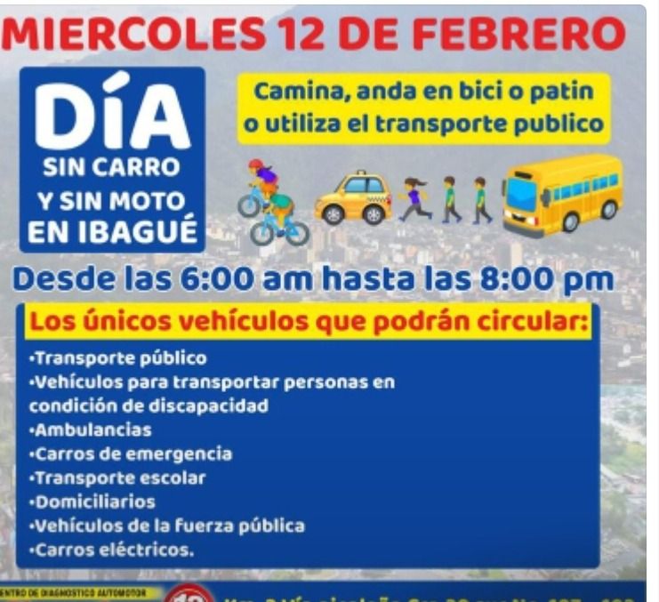 Ibagué vive hoy de nuevo día sin carro y sin moto