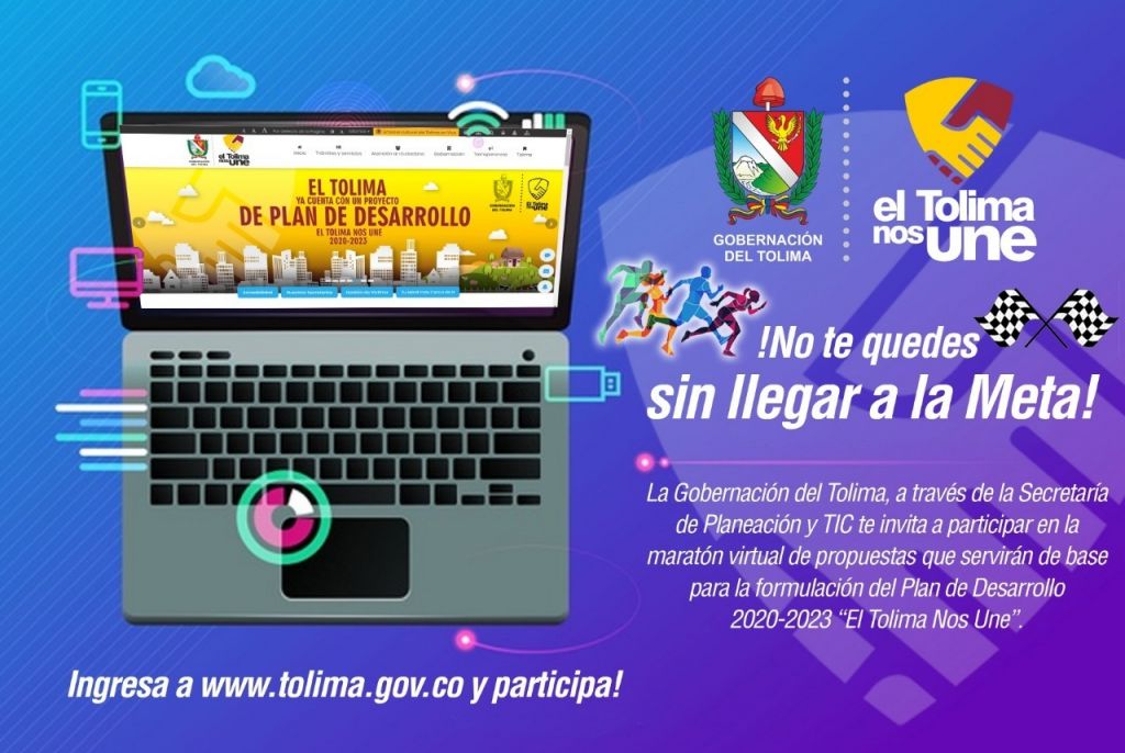 Ayude hacer de forma virtual, el plan de desarrollo del Tolima