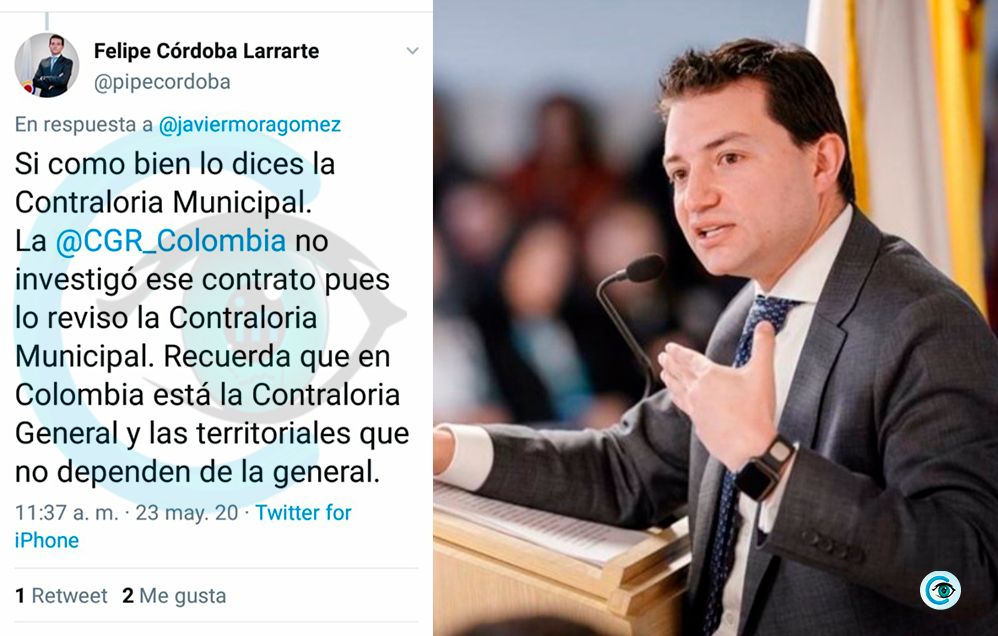 Contralor Córdoba, aclaró que no investigó contrato de Mercacentro