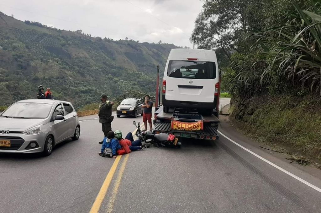 Aparatoso accidente a la entrada de Cajamarca