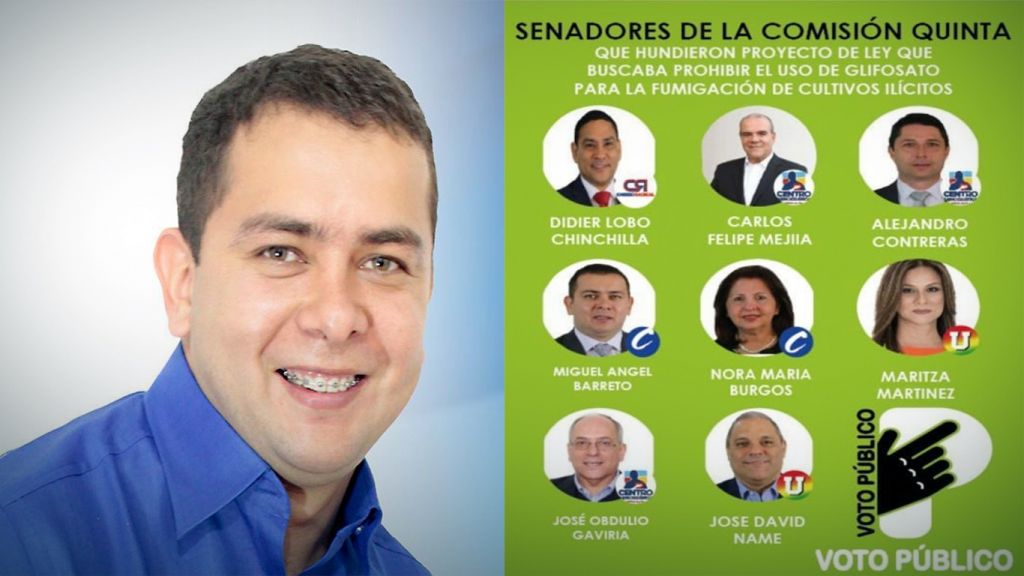 Senador Miguel Barreto, aprobó uso del glifosato en Colombia