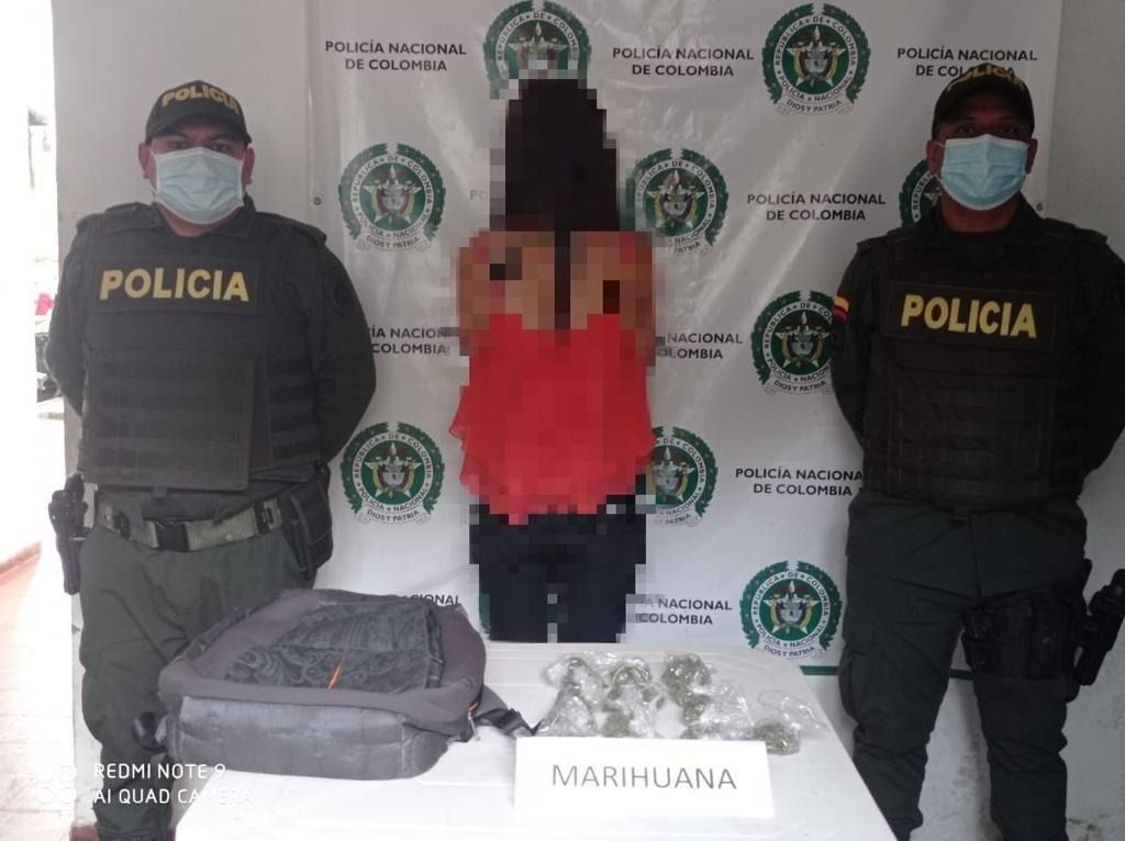 Capturan mujer con 117 gramos de marihuana en el sur del Tolima.